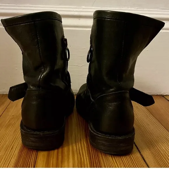 FIORENTINI   BAKER “Eternity” Black Leather Ankle Boots Sz 6 US 36.5 EU 4 UK EUC