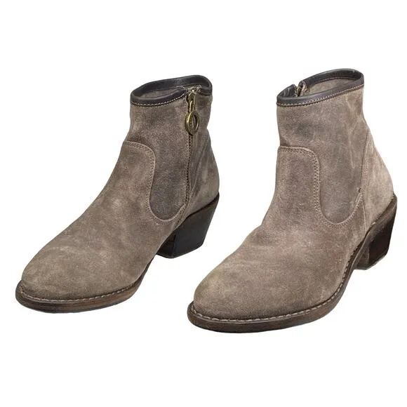 Florentini   Baker Women’s Brown Suede Side Zip Ankle Boot Size 38 US 8