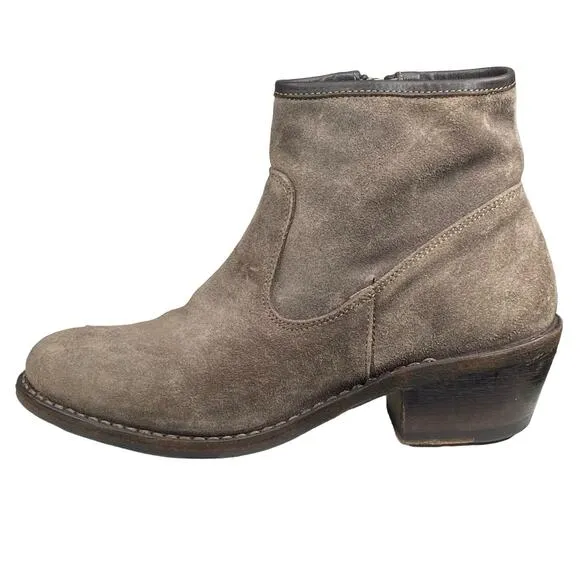 Florentini   Baker Women’s Brown Suede Side Zip Ankle Boot Size 38 US 8