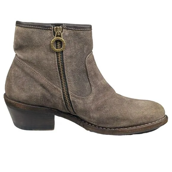 Florentini   Baker Women’s Brown Suede Side Zip Ankle Boot Size 38 US 8