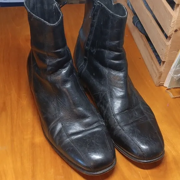 Florsheim black leather ankle boots size 12