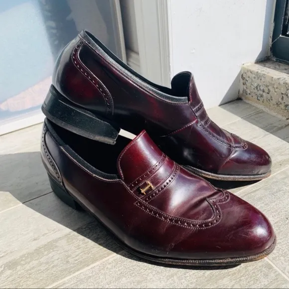 Florsheim Burgundy Vintage Leather Cat Eye Shoes