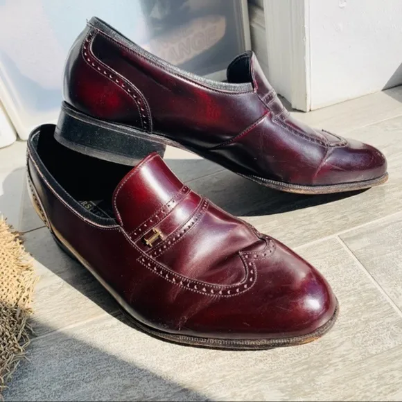 Florsheim Burgundy Vintage Leather Cat Eye Shoes