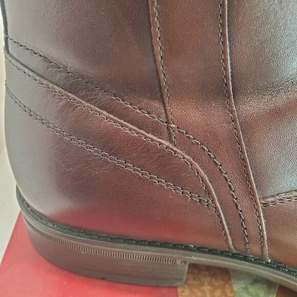 Florsheim Men's Midtown Plain Toe Zip Brown Size 8.5 D Comfortech Ortholite