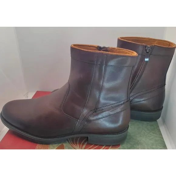Florsheim Men's Midtown Plain Toe Zip Brown Size 8.5 D Comfortech Ortholite