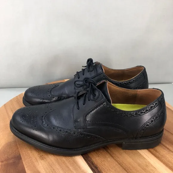 Florsheim Midtown Wingtip Oxford Dress Shoes Mens 10 D Comfort Black Leather