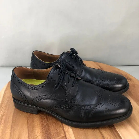 Florsheim Midtown Wingtip Oxford Dress Shoes Mens 10 D Comfort Black Leather