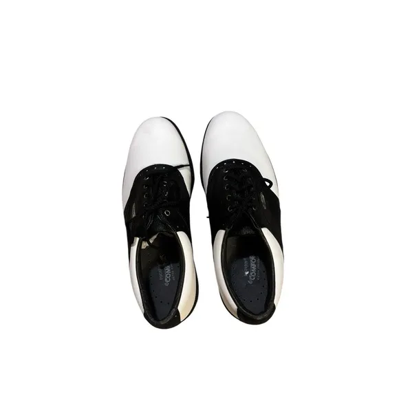 FootJoy eComfort Extra Comfort Saddle Golf Shoes 57723 Mens Size 9.5M White