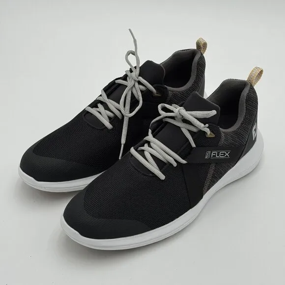 FOOTJOY Flex Spikeless Mens Golf Performance Black Sneakers Shoes Lace Up 12M