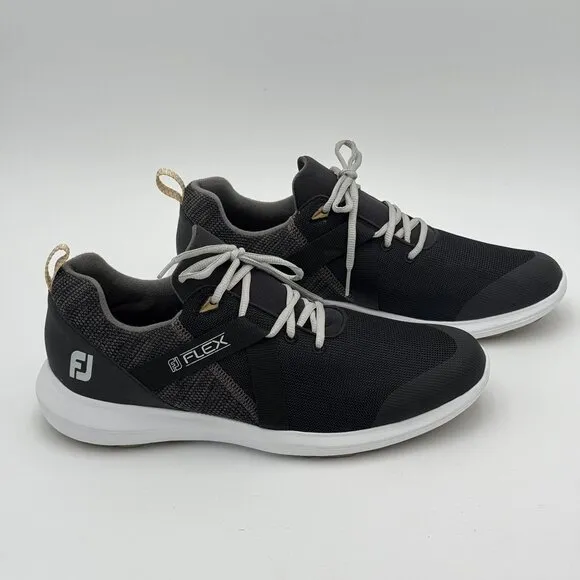 FOOTJOY Flex Spikeless Mens Golf Performance Black Sneakers Shoes Lace Up 12M