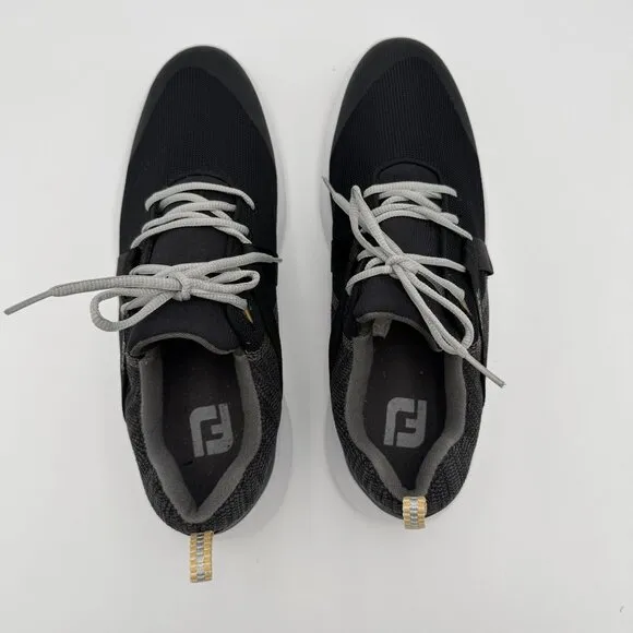 FOOTJOY Flex Spikeless Mens Golf Performance Black Sneakers Shoes Lace Up 12M