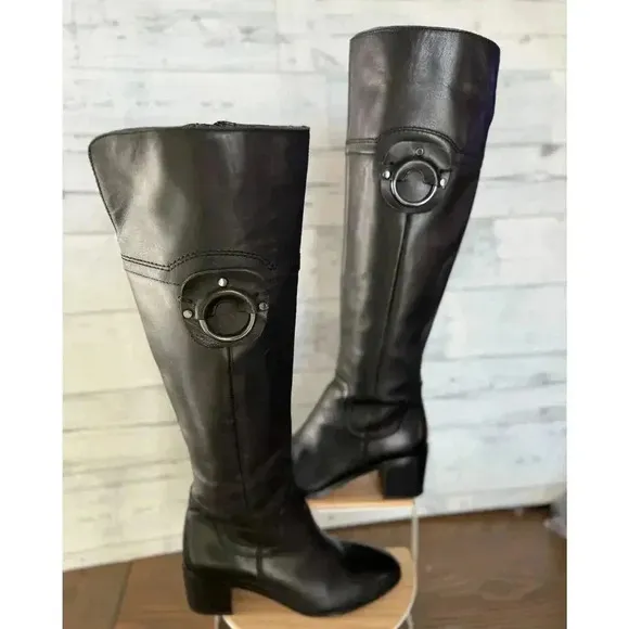 Franco Sarto Beckford Tall Black Riding Boots Size 6M
