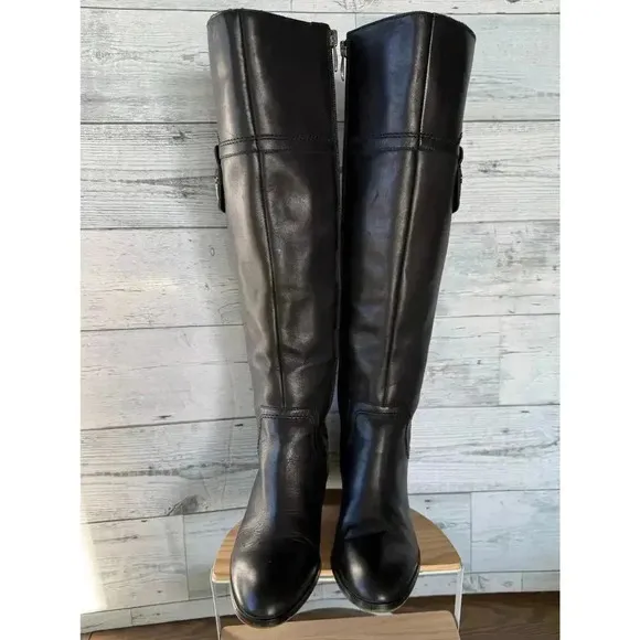 Franco Sarto Beckford Tall Black Riding Boots Size 6M