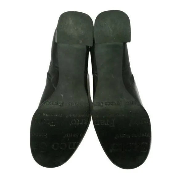 Franco Sarto Boots, Black Vegan Leather, Stretch Fabric, Ankle Booties Womens 10