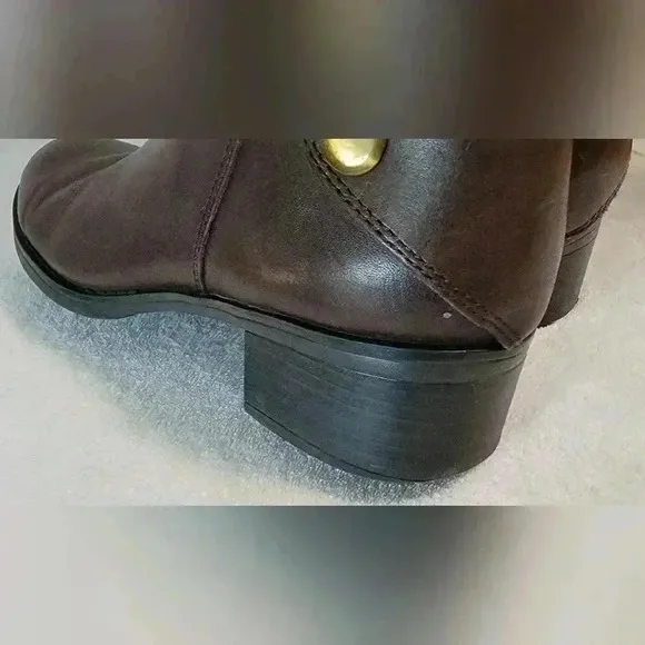 Franco Sarto Genuine Leather Tall Riding Style Calf Brown Knee Boots CYMA2 7.5