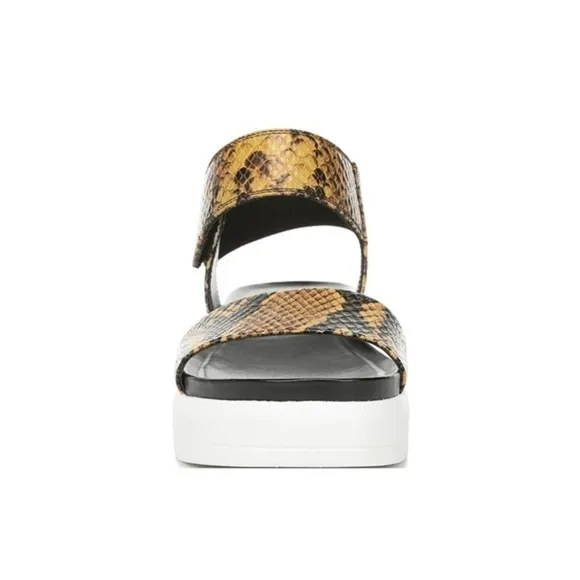 Franco Sarto Kana Wedge Platform Sandal Yellow Snake NIB