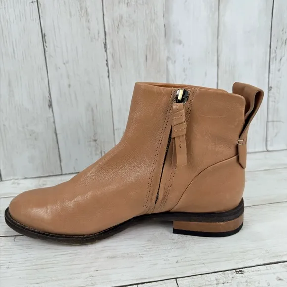 FRANCO SARTO Lori Leather Ankle boots Booties, tan brown  Size 7.5 M