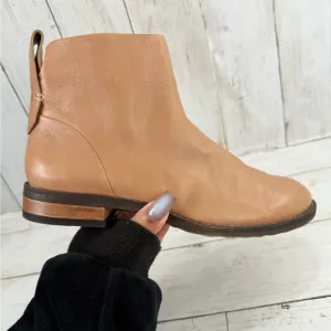 FRANCO SARTO Lori Leather Ankle boots Booties, tan brown  Size 7.5 M