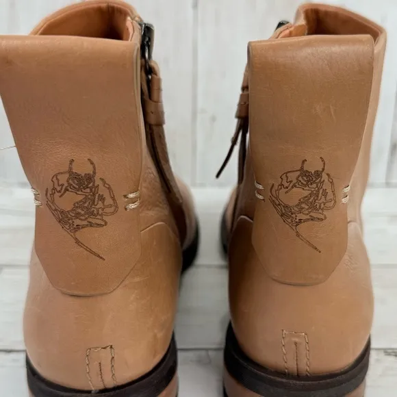 FRANCO SARTO Lori Leather Ankle boots Booties, tan brown  Size 7.5 M