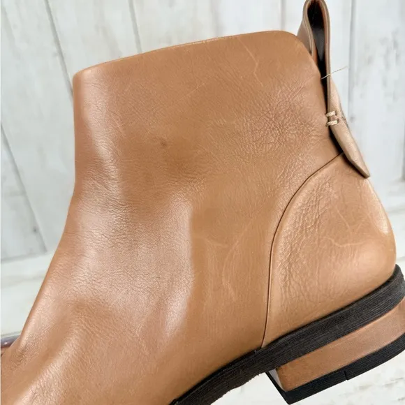 FRANCO SARTO Lori Leather Ankle boots Booties, tan brown  Size 7.5 M