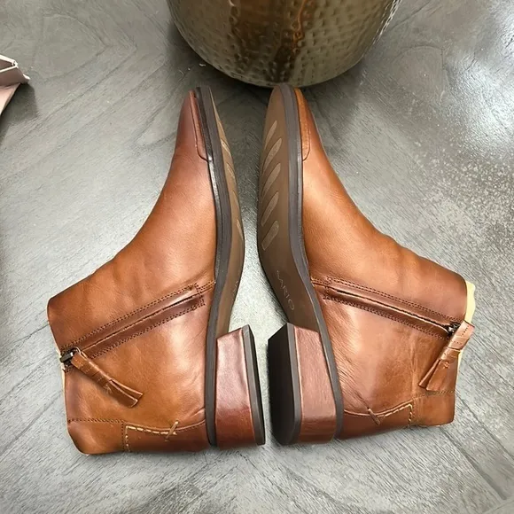 FRANCO SARTO NEMI WOMENS LEATHER BOOTIES ANKLE BOOTS