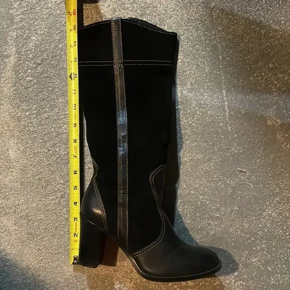 Franco Sarto Suede &amp; Leather Boots Zip Tall Riding