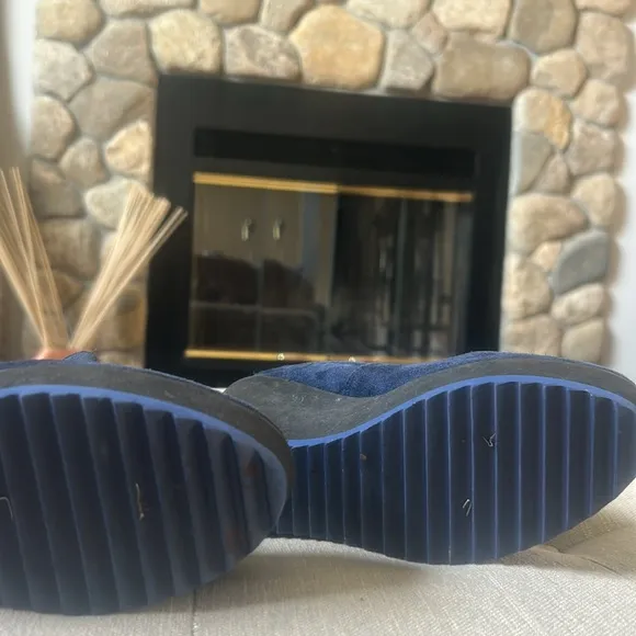 Frankie Segal Women's Navy Wedge Ankle Boots Size 36