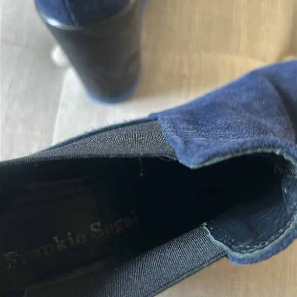 Frankie Segal Women's Navy Wedge Ankle Boots Size 36