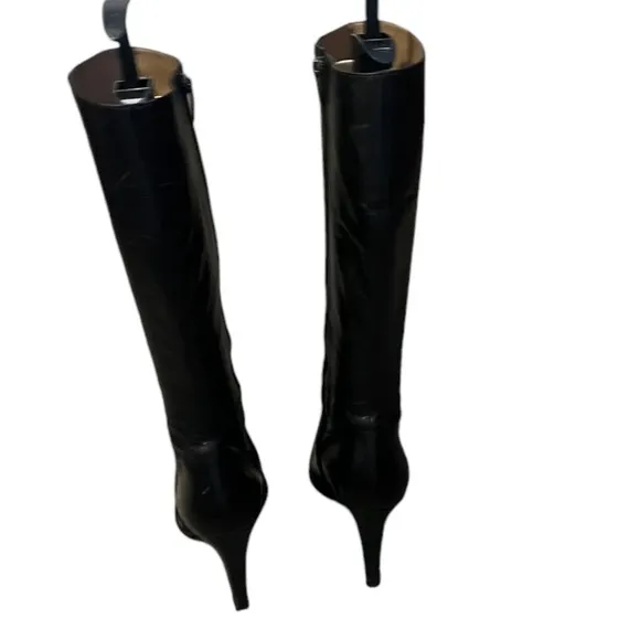 Fratelli Rossetti lLeather  Stiletto Tall Mob Wife Boots Black Size 39/8