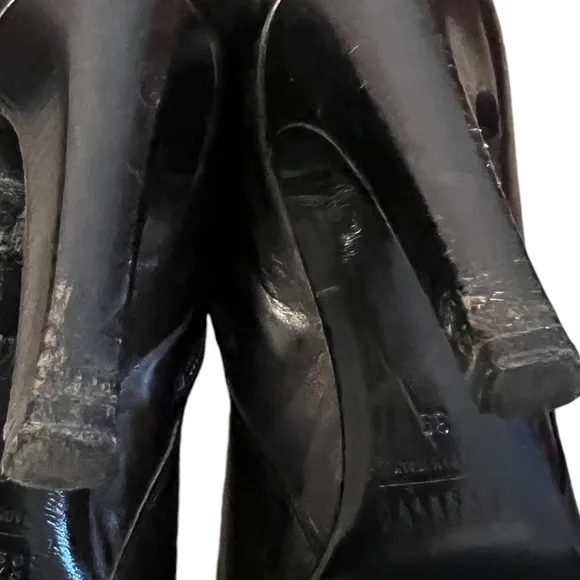 Fratelli Rossetti lLeather  Stiletto Tall Mob Wife Boots Black Size 39/8