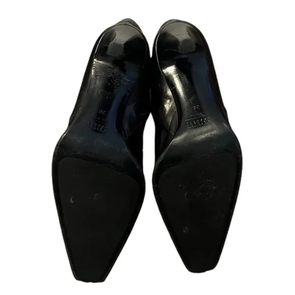 Fratelli Rossetti lLeather  Stiletto Tall Mob Wife Boots Black Size 39/8
