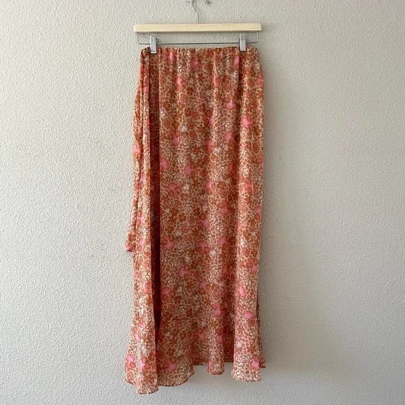 Free People Boho Chic Sheer Floral Skirt