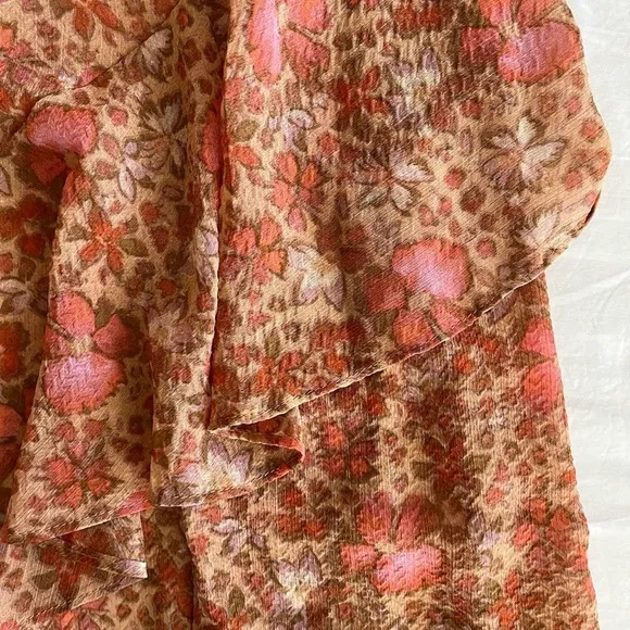 Free People Boho Chic Sheer Floral Skirt