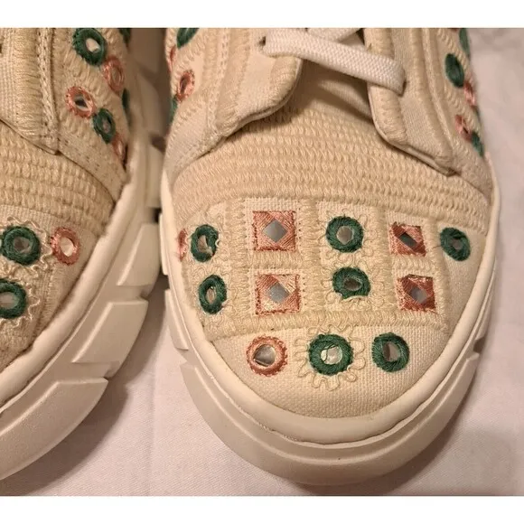 Free People Catch Me If You Can Womens Mirror Combo Crochet Sneakers US Sz 10