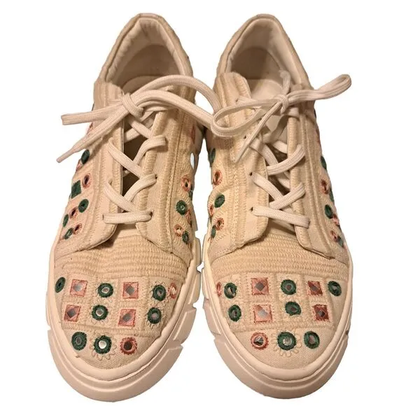 Free People Catch Me If You Can Womens Mirror Combo Crochet Sneakers US Sz 10