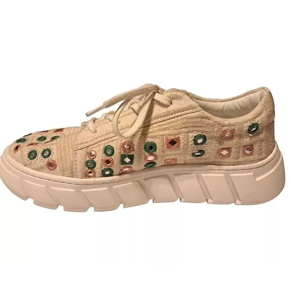 Free People Catch Me If You Can Womens Mirror Combo Crochet Sneakers US Sz 10