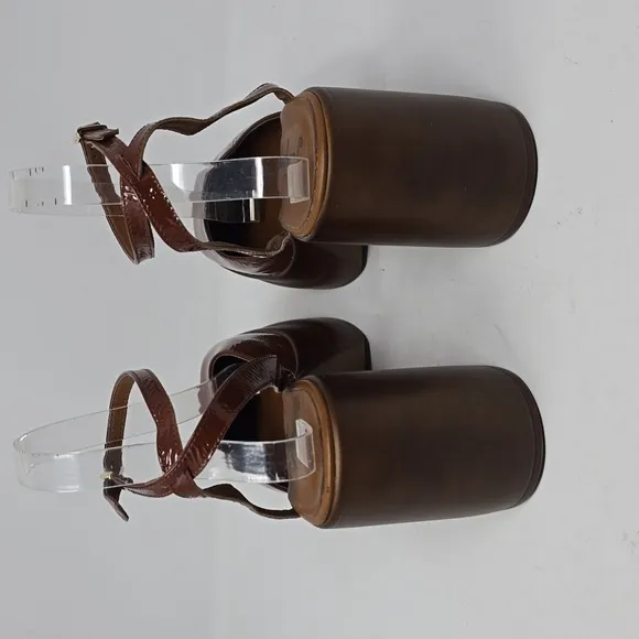 Free People Double Stack Platform Brown Mary Janes Women's Size  40
