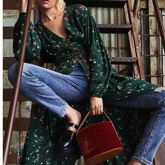 Free People intimately free  Kadence beaded smocked  Robe / Duster