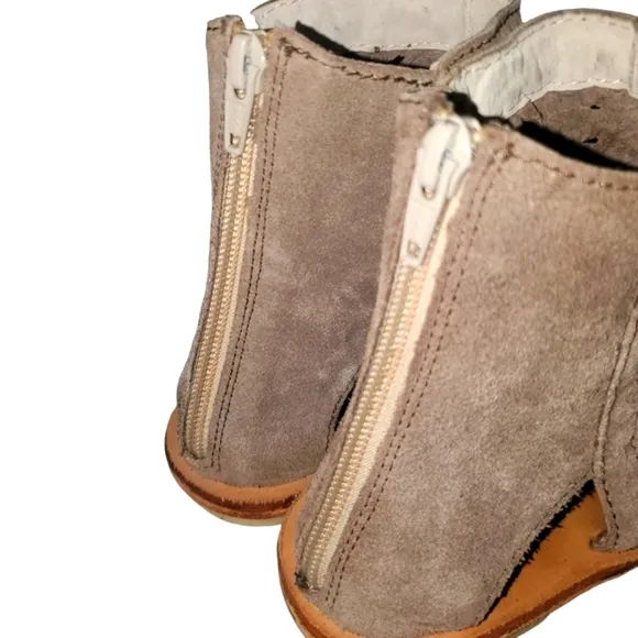 FREE PEOPLE Island Cruiser Taupe Suede Zip-up Sandals Women's Size EU 38 USA 7.5