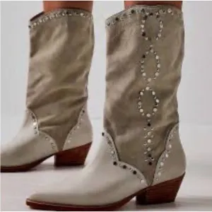 Free People Joelton Studded Western Boots-  38/7.5 $298 A643