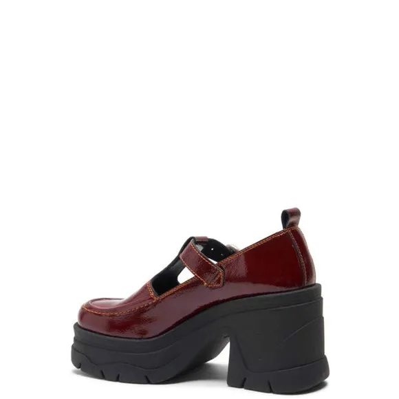 FREE PEOPLE Mayla Mary Jane Platform Heels Women’s Patent Leather 7.5 Raspberry