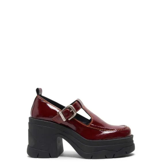 FREE PEOPLE Mayla Mary Jane Platform Heels Women’s Patent Leather 7.5 Raspberry
