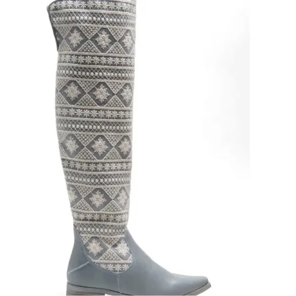 Free People| NIB Calm Waters Bren Slouch Crochet Tall Boots Sz 9