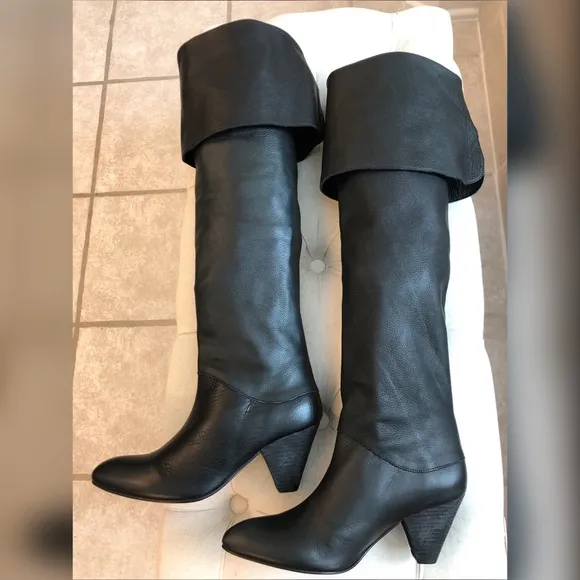Free People Slouchy Leather Boots Size 36