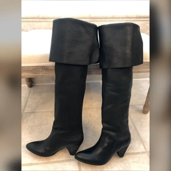 Free People Slouchy Leather Boots Size 36