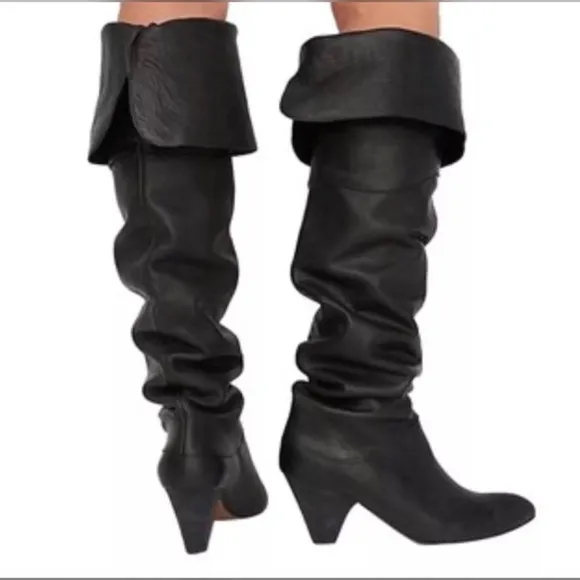 Free People Slouchy Leather Boots Size 36