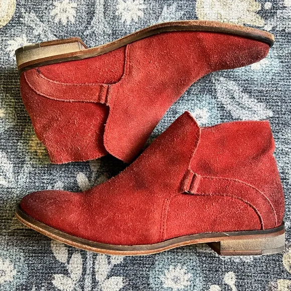 Free People Summit red suede ankle boots