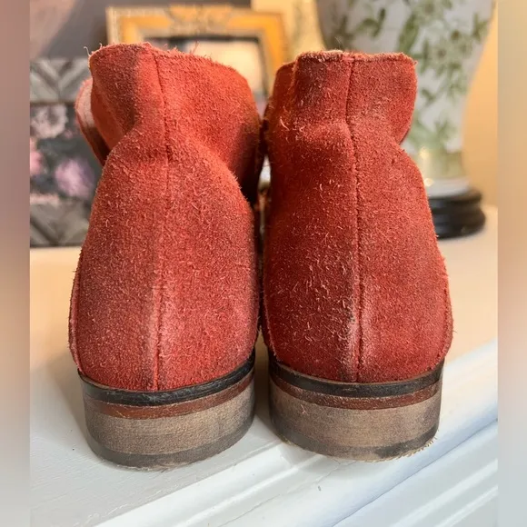 Free People Summit red suede ankle boots