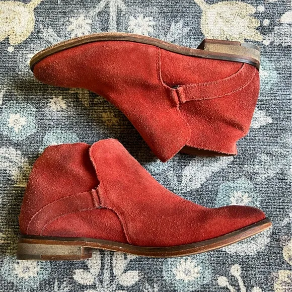 Free People Summit red suede ankle boots