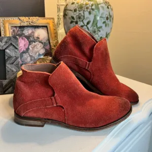 Free People Summit red suede ankle boots